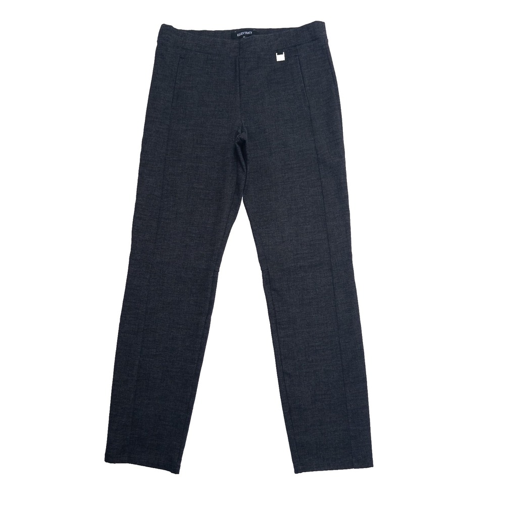 Ellen Tracy Women's Gray Dress Pants M Straight Leg Stretch